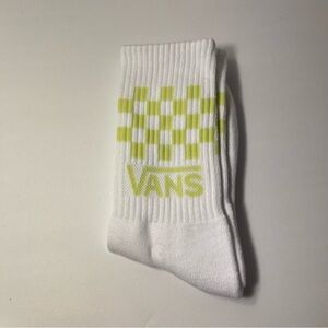 Vans Women’s Classic Checkerboard Lime Green Crew Socks Size 6.5-10 Single Pair